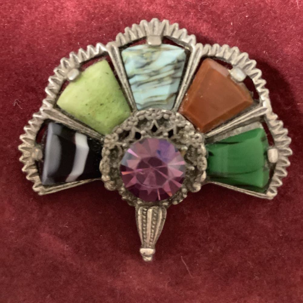 A Miracle Brooch in the form of a Jewelled Plume Vintage