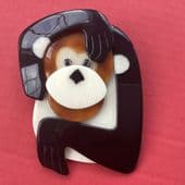 A Monkey Brooch By Lea Stein of Paris - Chimp or Primate Pin