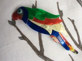 A Parrot Brooch in Bright Colours by Lea Stein of Paris