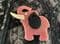 A Pink Baby Elephant Pin by Lea Stein -  Vintage Small Elephant Brooch