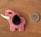 A Pink Baby Elephant Pin by Lea Stein -  Vintage Small Elephant Brooch