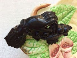 A second different Victorian Composition Hand With Lace Cuff Holding a Basket of Fruit