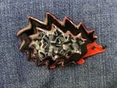 A Signed Lea Stein, Paris  Hedgehog Brooch - Black and Red