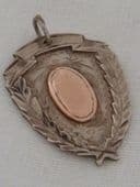 A Silver and Rose Gold Sporting Shield Fob - Hallmarked Birmingham 1921