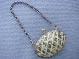 A Victorian Purse- Miniature Novelty Purse - Made from a Natural Sea Shell - Circa 1880 to 1900