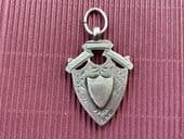 A Victorian Sterling Silver Double Faced Shield Fob Medal - Birmingham 1899