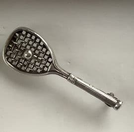 A Victorian Sterling Silver Tennis Brooch - Birmingham 1894