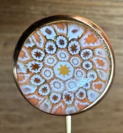 A Vintage designer signed Caithness Glass for Stratton Jewelled Pin