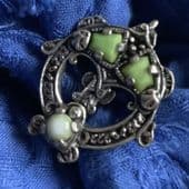 A Vintage Miracle TARA Scarf Ring with Connemara Marble Style Stones