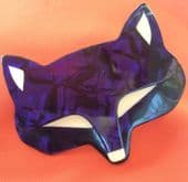 A  Wolf Face  Pin - Signed Lea Stein of Paris Brooch