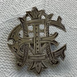 AEI-  Amity, Eternity, Infinty - Sentimental Victorian Silver Pin- Circa 1860s - 1890's