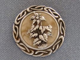 Aluminium Scarf Clip- 1950s - Celtic Style Border (Sold)