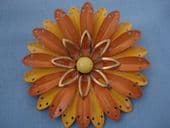 American 1960's Flower Brooch in Yellow tones with Gold (SOLD)