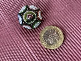 An Octagonal Micro Mosaic Brooch - Circa 1890 - Antique Victorian Micro Mosaic Pin