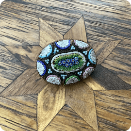 An Oval Antique Micro Mosaic Brooch Circa 1880s to 1900