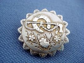 Antique Brooch - Victorian Sterling Silver with Horseshoe and Riding Crop (sold)