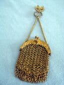 Antique Chatelaine Purse - Chain Mesh Purse on Belt Clip (SOLD)