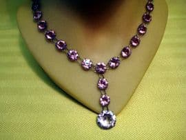 Antique Edwardian Crystal Necklace - Purple Jewels - Showstopping and Rare!(SOLD)