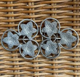 Antique Ivy Leaf Double Buckle  - Silver Plated with Trefoil Design -  Circa 1890 - 1900