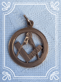 Antique Masonic Rose Gold Fob - Freemasonry -  Hallmarked 9ct