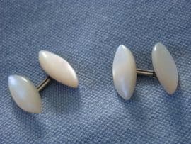 Antique Mother of Pearl Lozenge Shaped Cufflinks