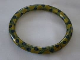 Armlet - Flapper Bangle - Gold Swirls and Green Roses - Celluloid -  French - Circa 1920 (SOLD)