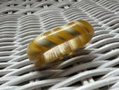 Art Deco 1920s to 1930s Amber colour with Cream Scarf Ring - Chunky Celluloid