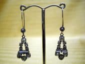 Art Deco 1930s/1940's Diamante Earrings with Balinese Silver Earwires (Sold)
