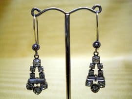 Art Deco 1930s/1940's Diamante Earrings with Balinese Silver Earwires (Sold)