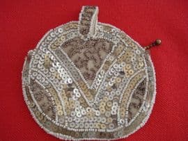 Art Deco 1930s Small Round Evening Purse  with Beadwork and Sequins (SOLD)