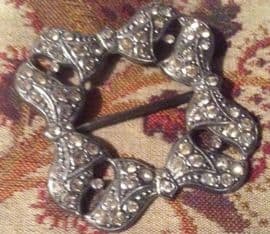 Art Deco Buckle 1930s diamante jewelled slide buckle designed as stylised bows