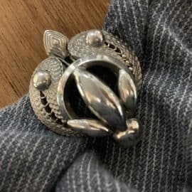 Art Deco Chrome Dress Clip 1930s to 1940s