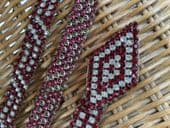 Art Deco Diamanté  Belt in Red and White Jazz Age Design - remarkable