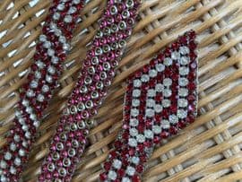 Art Deco Diamanté Belt in Red and White Jazz Age Design - remarkable