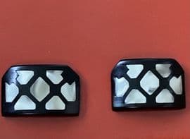 Art Deco French Celluloid Shoe Trims - Black Lattice with Pearl marked Bte S.G.D.G
