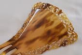 Art Deco Hair Comb - Celluloid Faux tortoiseshell signed: Auguste Bonaz - French circa 1920 - 1930 (SOLD)
