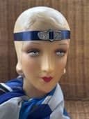 Art Deco Hat Band Ornament - Celluloid and Diamante Slide Buckle - French Costume Accessory