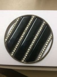 Art Deco Hat Ornament - Bakelite and Diamante - Superb Large Size Sew-On Accessory - 1920s to 1930s