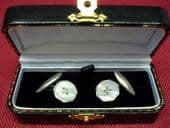 Art Deco Mother of Pearl and Chrome Cufflinks (SOLD)