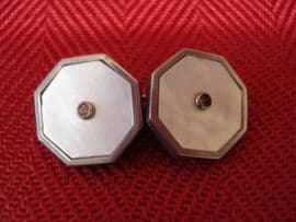 Art Deco Mother of Pearl and Paste Cufflinks (Sold)