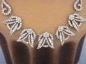 Art Deco Necklace - Fine Paste  Necklace in Chromed Metal Setting Circa 1930s (SOLD)