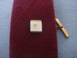 Art Deco Revival Tie Tack - Sunburst Design in Mother of Pearl 1960s (SOLD)