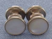 Art Deco Snap Cufflinks - White Metal and Mother of Pearl (SOLD)