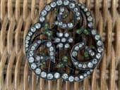 Art Nouveau Buckle set with Paste Jewels - Floral  Design