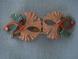 Art Nouveau Floral Buckle in Pink and Blue (SOLD)