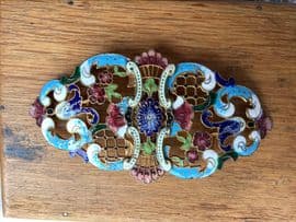 Art Nouveau Flower and Trellis Buckle - Enamel Fabulous Colours