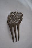 Art Nouveau Hair Comb in Black Celluloid - Edwardian Hair Accessory circa 1910 (SOLD)