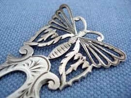 Art Nouveau Hair Comb - Sterling Silver Butterfly Hair Ornament(SOLD)