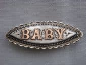 BABY  Victorian Baby Brooch - Sterling Silver with Rose Gold (SOLD)