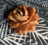 Bakelite Rose Pin circa 1935 - 1940 - Rich Amber Colour